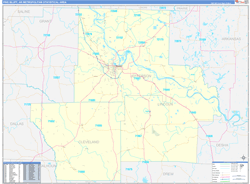 Pine Bluff Metro Area Wall Map Basic Style 2026
